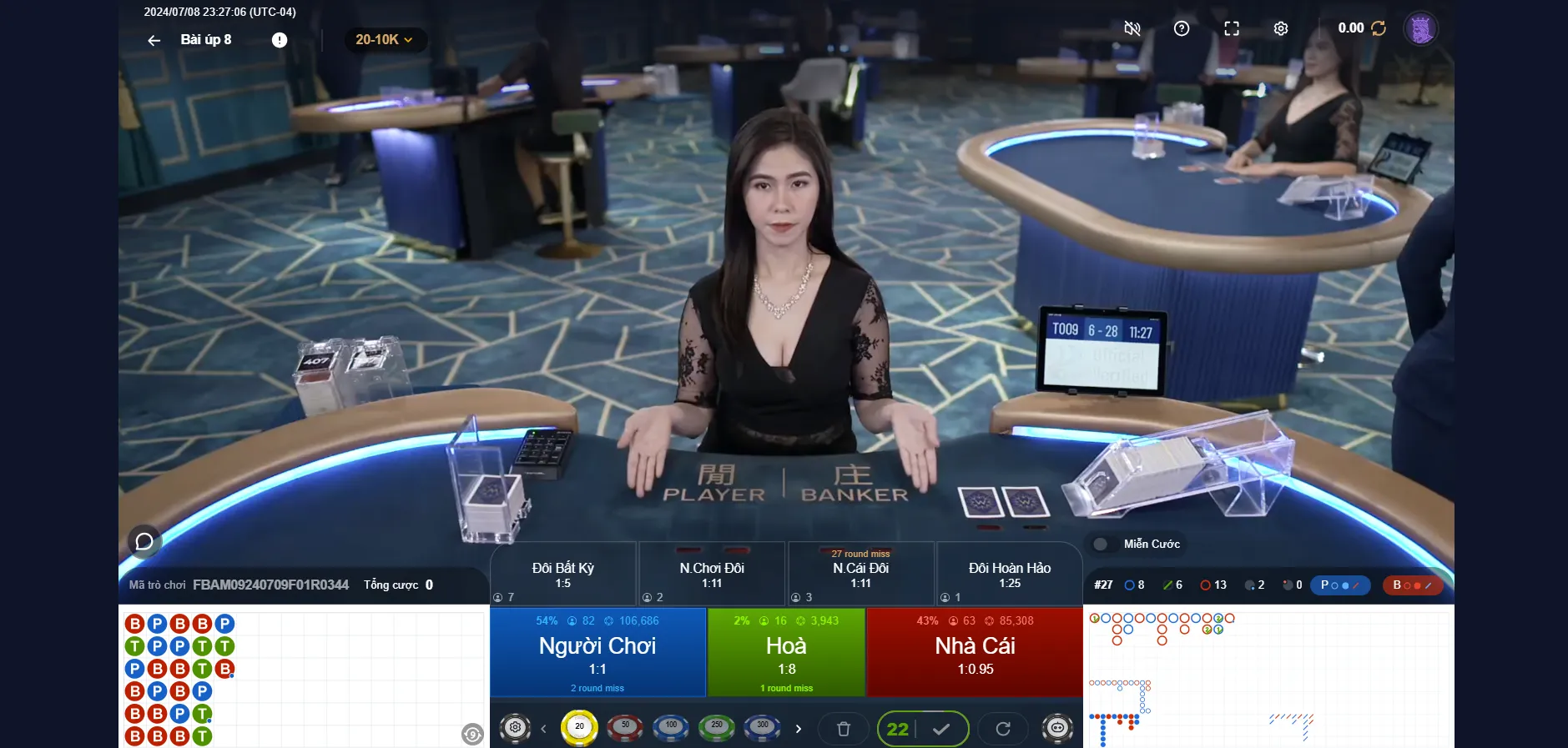 Giao tiếp với dealer chuyên nghiệp Baccarat Squeeze